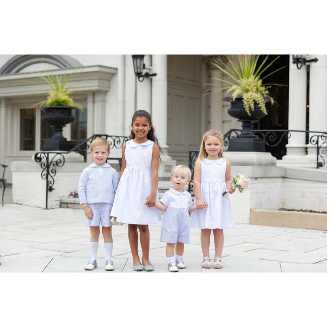 White Pique Flower Dress - Dresses - 6