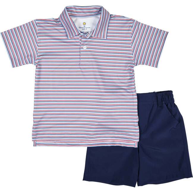 Stripe Print Performance Knit Polo - Polo Shirts - 6