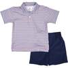 Stripe Print Performance Knit Polo - Polo Shirts - 6 - thumbnail