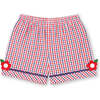 Plaid Seersucker Shorts With Ric Rac & Flowers - Shorts - 1 - thumbnail
