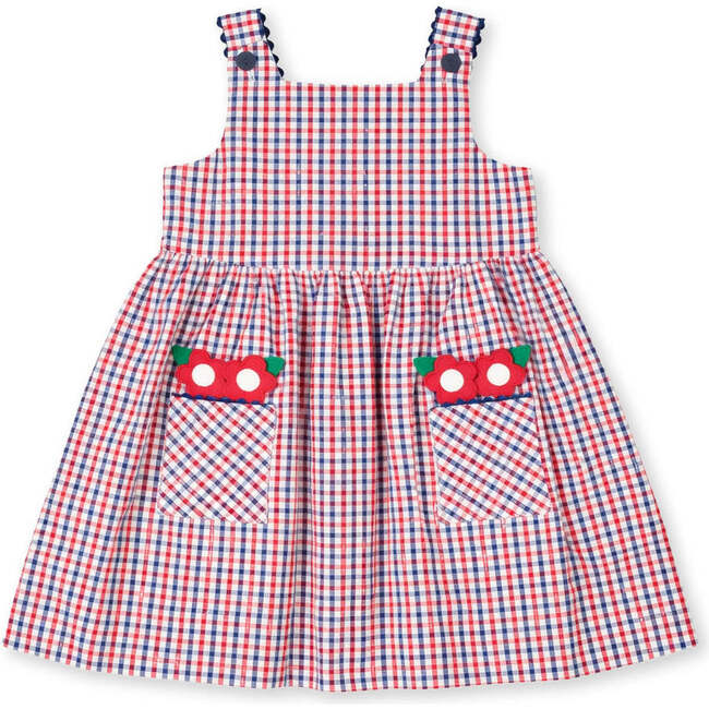 Plaid Seersucker Dress With Flowers