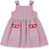 Plaid Seersucker Dress With Flowers - Dresses - 1 - thumbnail