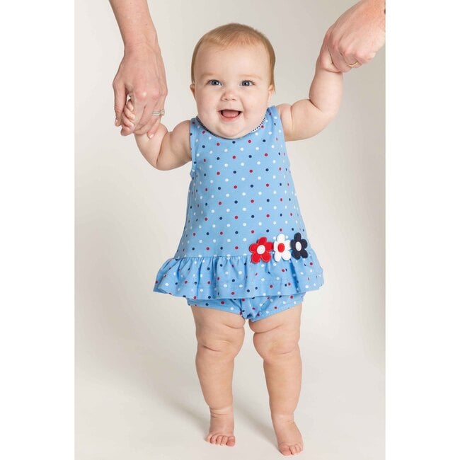 Printed Knit Romper With Flowers - Rompers - 3