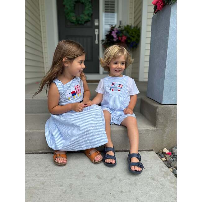 Seersucker Dress With Popsicles - Dresses - 6