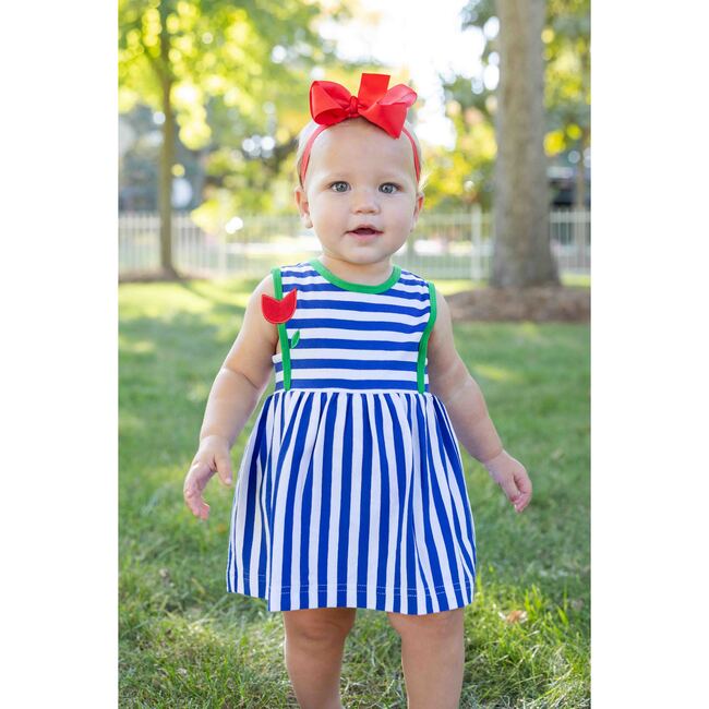 Stripe Knit Romper With Tulip - Rompers - 4