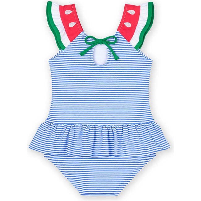 Seersucker Swimsuit with Watermelon - One Pieces - 5