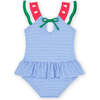 Seersucker Swimsuit with Watermelon - One Pieces - 5 - thumbnail
