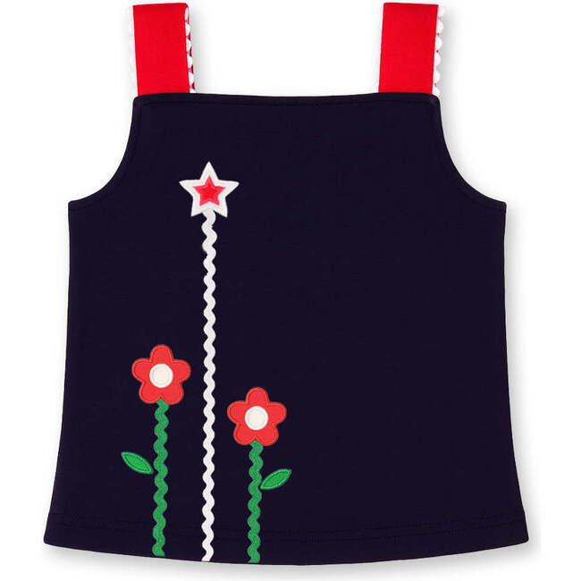 Knit Top With Ric Rac, Flowers & Star