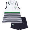 Knit Short Set with Tennis Rackets - Mixed Apparel Set - 1 - thumbnail