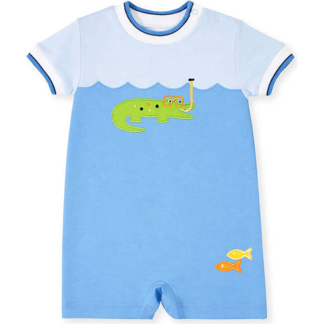 Knit Shortall With Scuba Alligator