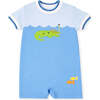 Knit Shortall With Scuba Alligator - Rompers - 1 - thumbnail