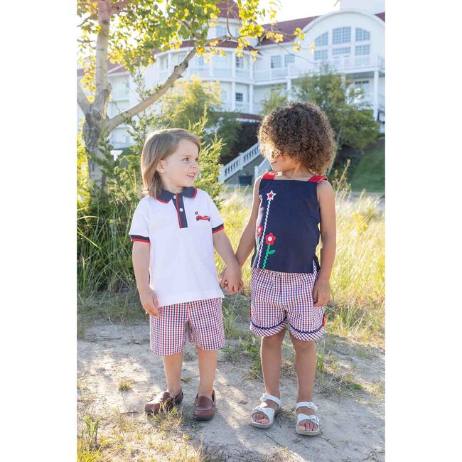 Knit Top With Ric Rac, Flowers & Star - Mixed Apparel Set - 3