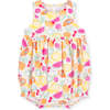 Fruit Print Romper with Neck Ruffle - Rompers - 1 - thumbnail