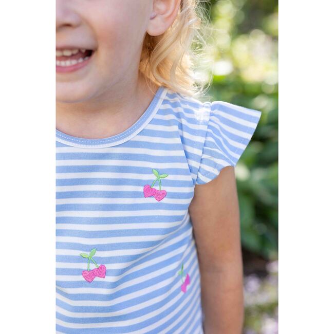 Knit Short Set With Embroidered Heart Cherries