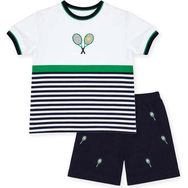 Boy Knit Short Set with Tennis Rackets