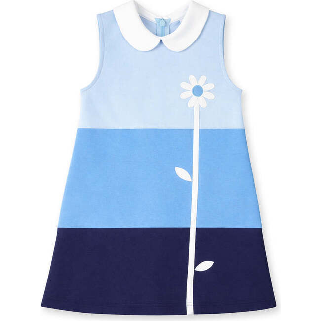 Colorblock Knit Dress With Flower