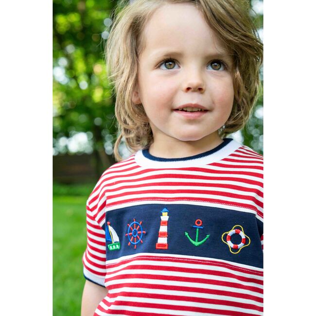 Knit Short Set With Nautical Appliqué - Mixed Apparel Set - 3