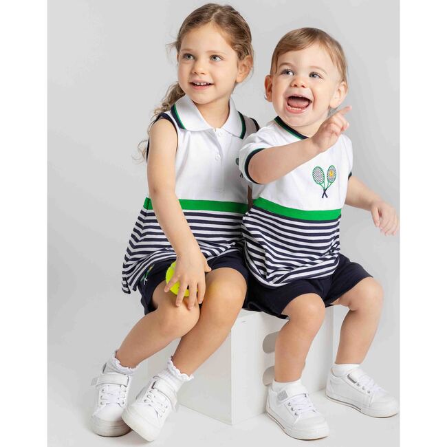 Boy Knit Short Set with Tennis Rackets