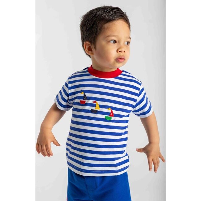 Knit Short Set With Sailboats - Mixed Apparel Set - 4