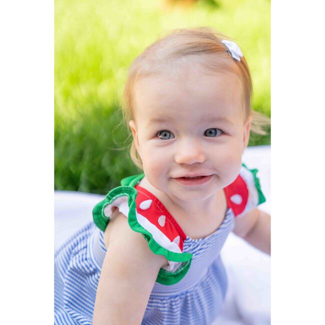 Baby Seersucker Swimsuit With Watermelon