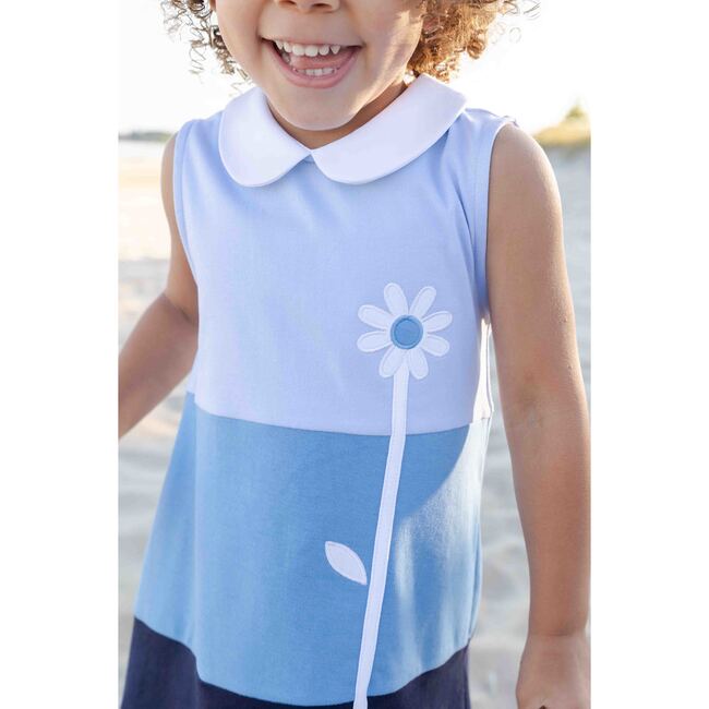 Colorblock Knit Dress With Flower