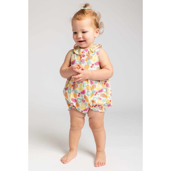 Fruit Print Romper with Neck Ruffle - Rompers - 3