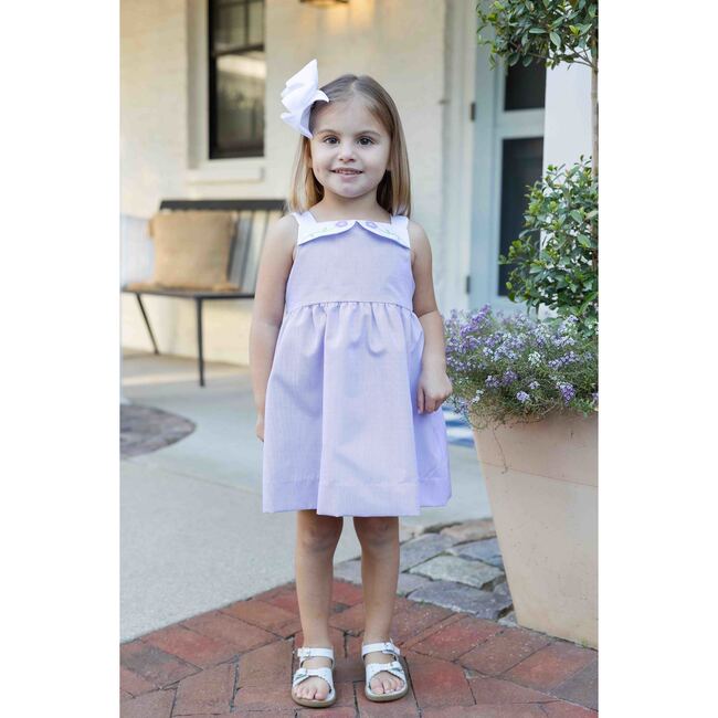 Pincord Dress with Flowers - Dresses - 3