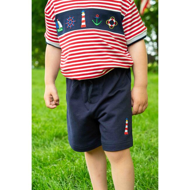 Knit Short Set With Nautical Appliqué - Mixed Apparel Set - 4