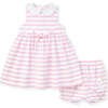 Pink Stripe Dress & Bloomer with Flowers - Dresses - 6