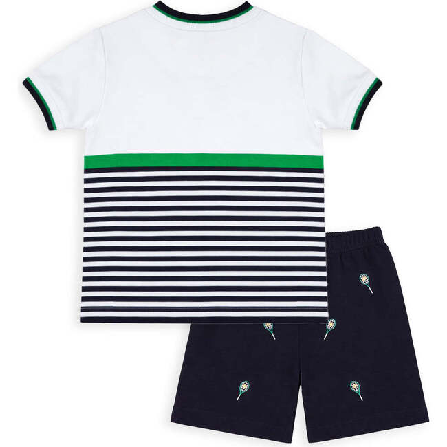 Boy Knit Short Set with Tennis Rackets - Mixed Apparel Set - 5