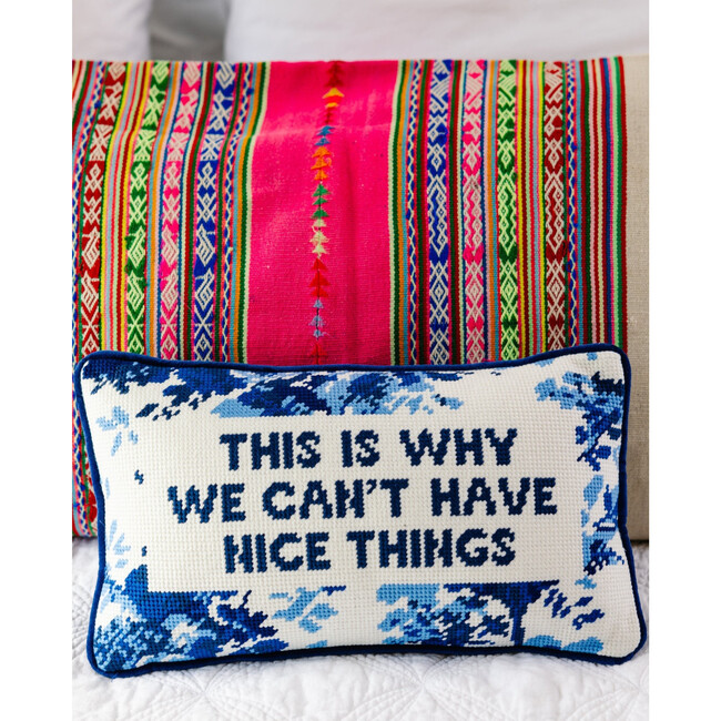 Nice Things Needlepoint Pillow
