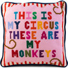 My Circus Needlepoint Pillow, Pink, Dark blue - Decorative Pillows - 1 - thumbnail