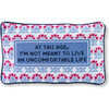 Uncomfortable Needlepoint Pillow, Navy Blue, White, Pink, Red - Decorative Pillows - 1 - thumbnail