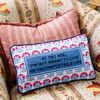 Uncomfortable Needlepoint Pillow, Navy Blue, White, Pink, Red - Decorative Pillows - 2