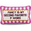 Fancy Needlepoint Pillow, White, Pink - Decorative Pillows - 1 - thumbnail