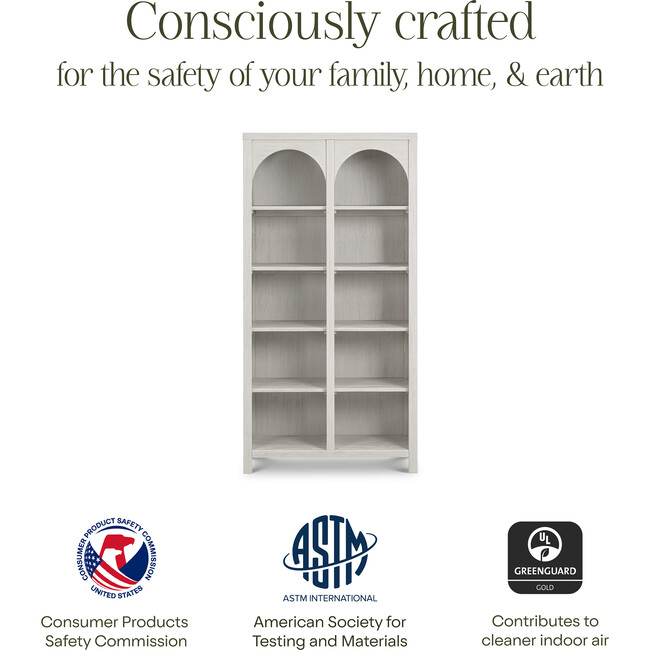 Eloise Bookcase, Assembled, White Driftwood - Bookcases - 3
