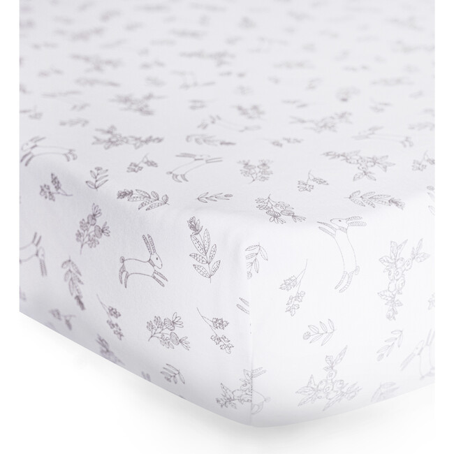 Peruvian Pima Cotton Baby Fitted Sheet, Bunnyberry Bloom