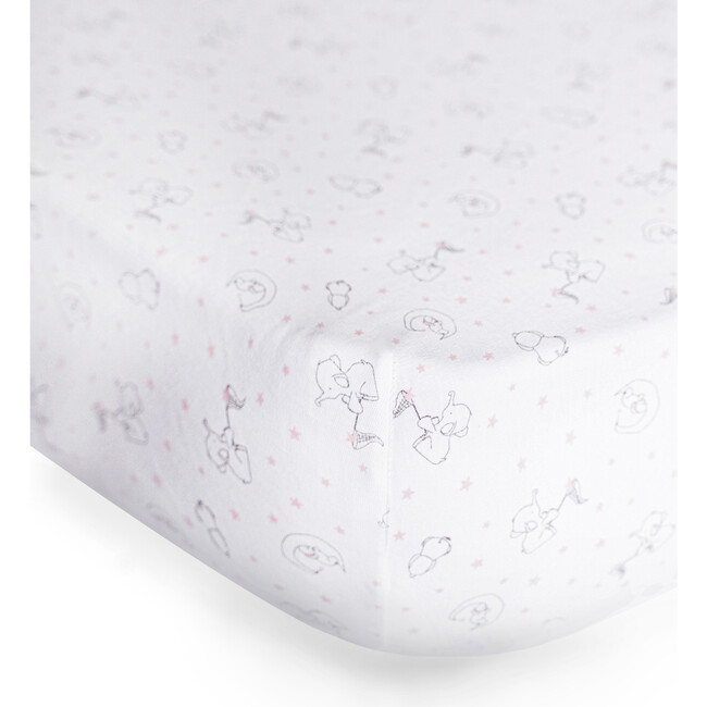 Peruvian Pima Cotton Baby Fitted Sheet, Elephant Rose