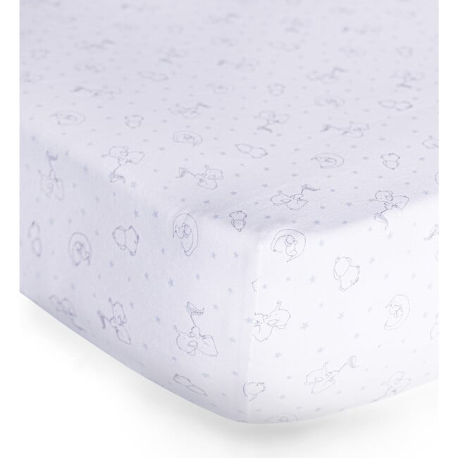 Peruvian Pima Cotton Baby Fitted Sheet, Elephant Sky