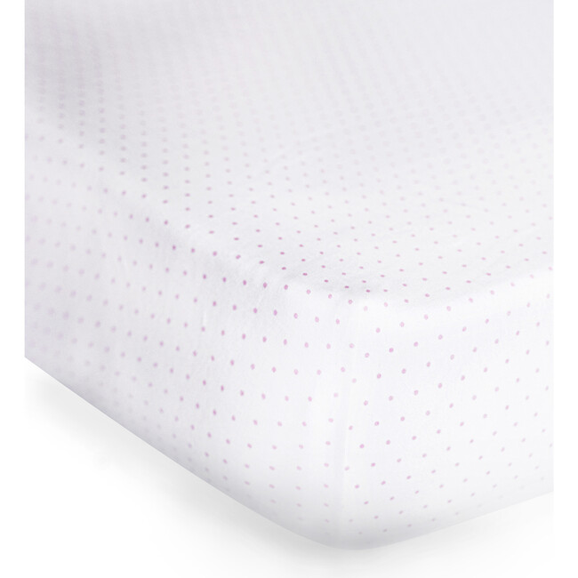 Peruvian Pima Cotton Baby Fitted Sheet, Pink Dots