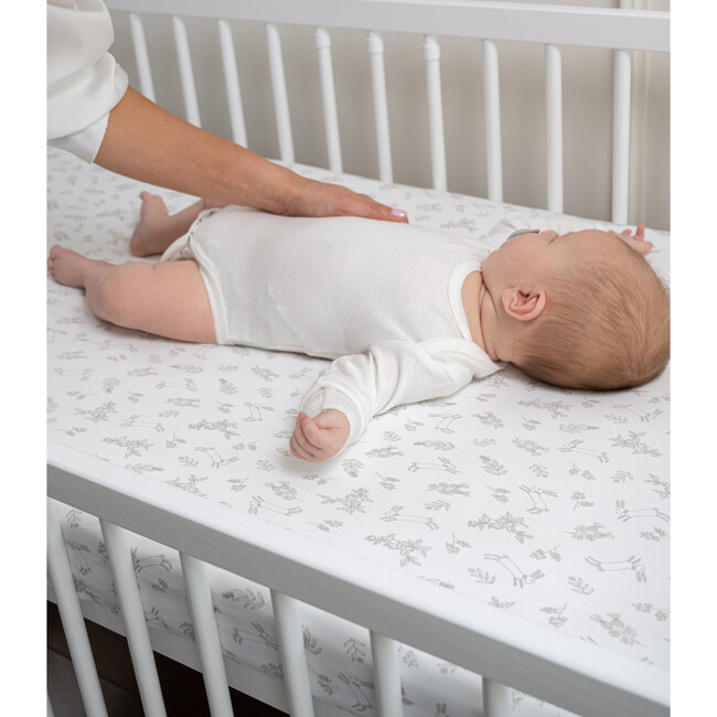 Peruvian Pima Cotton Baby Fitted Sheet, Bunnyberry Bloom