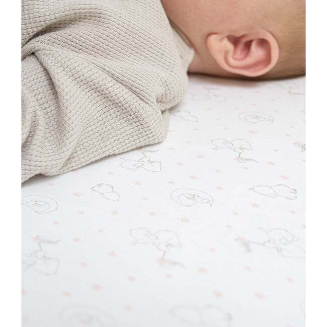 Peruvian Pima Cotton Baby Fitted Sheet, Elephant Rose