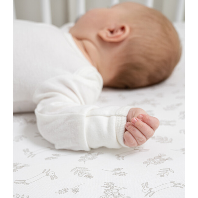 Peruvian Pima Cotton Baby Fitted Sheet, Bunnyberry Bloom - Crib Sheets - 3