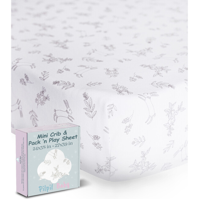 Peruvian Pima Cotton Baby Fitted Sheet, Bunnyberry Bloom - Crib Sheets - 4