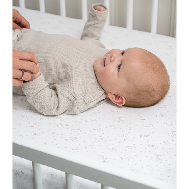 Peruvian Pima Cotton Baby Fitted Sheet, Elephant Sky - Crib Sheets - 3