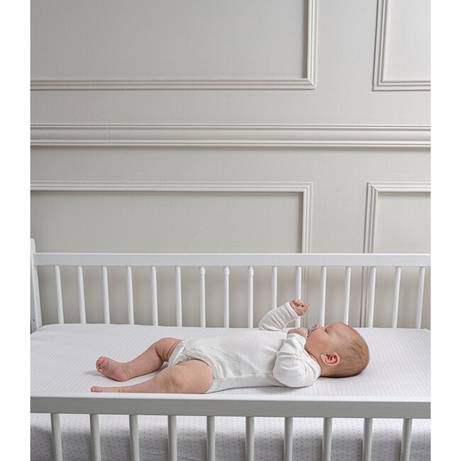 Peruvian Pima Cotton Baby Fitted Sheet, Pink Dots