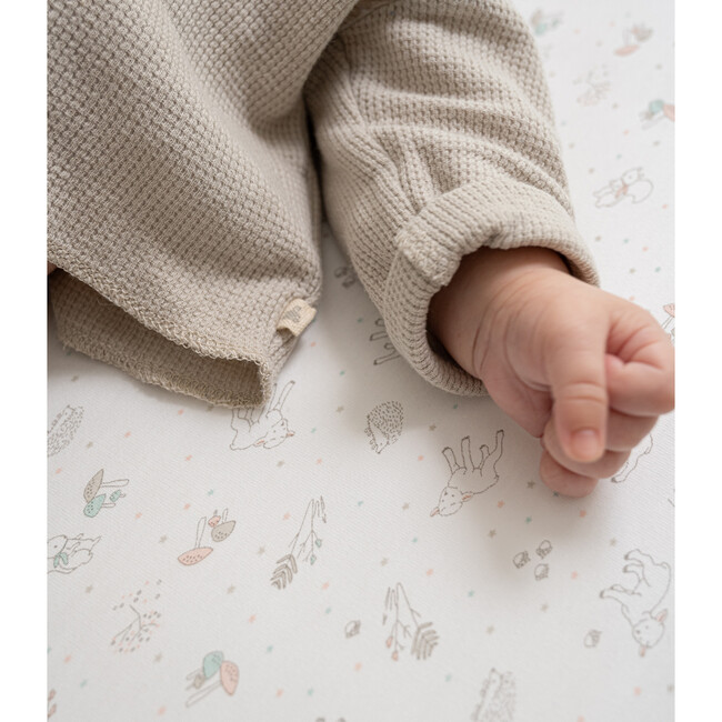 Peruvian Pima Cotton Baby Fitted Sheet, Lambie Meadow