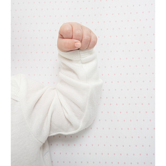 Peruvian Pima Cotton Baby Fitted Sheet, Pink Dots - Crib Sheets - 3