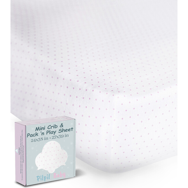Peruvian Pima Cotton Baby Fitted Sheet, Pink Dots - Crib Sheets - 4
