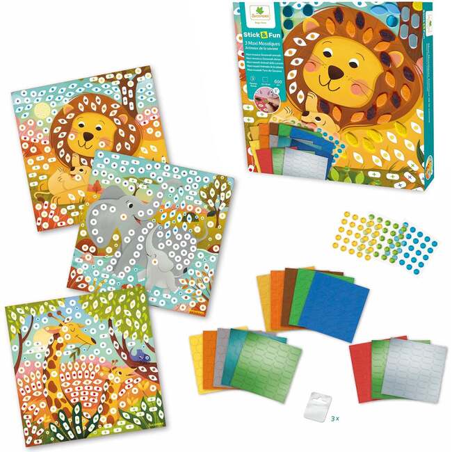Stick'N Fun - S Mosaics Savannah Animals - 5y+